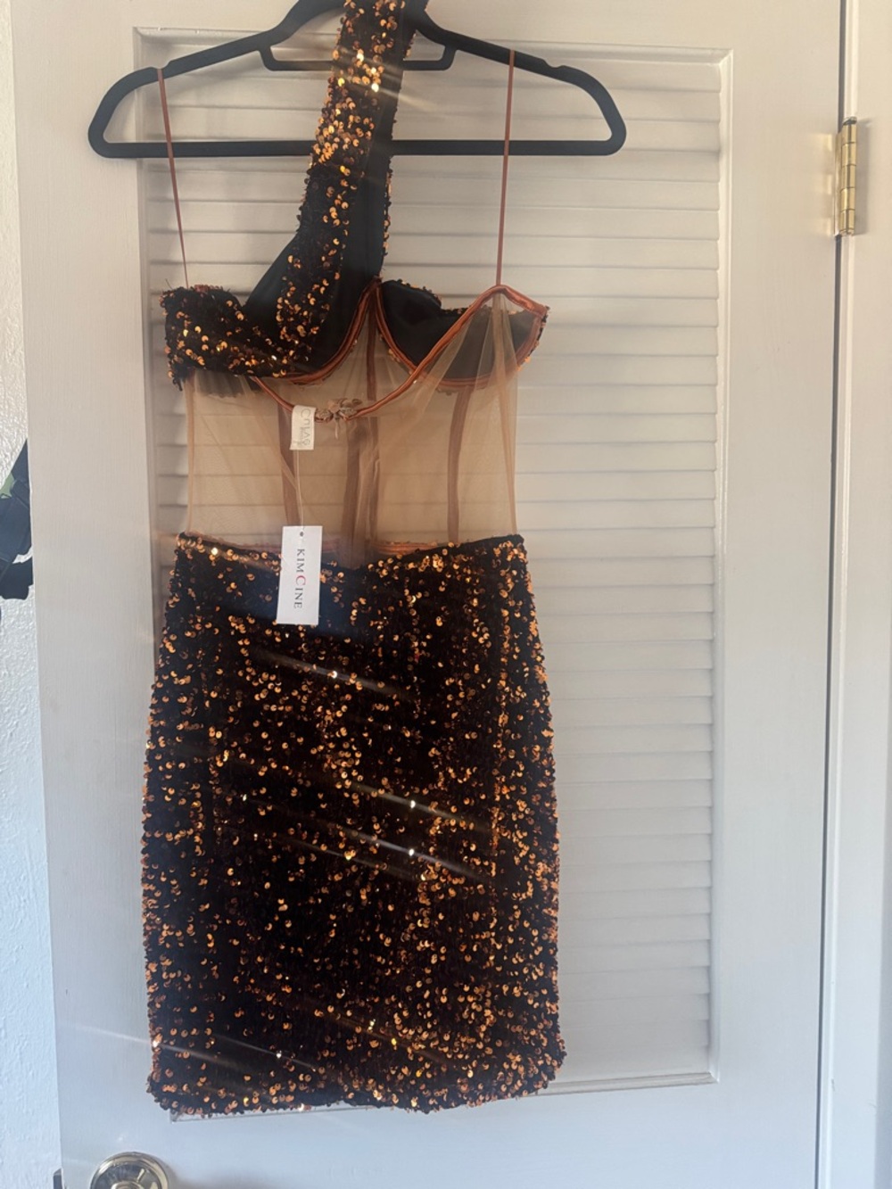 KIMCINE Copper Sequin Party Dress - Picture 5 of 5